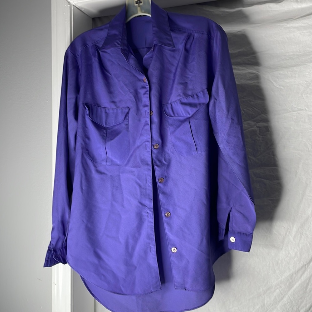 Henri Pierre 5/6 100% polyester purple button down